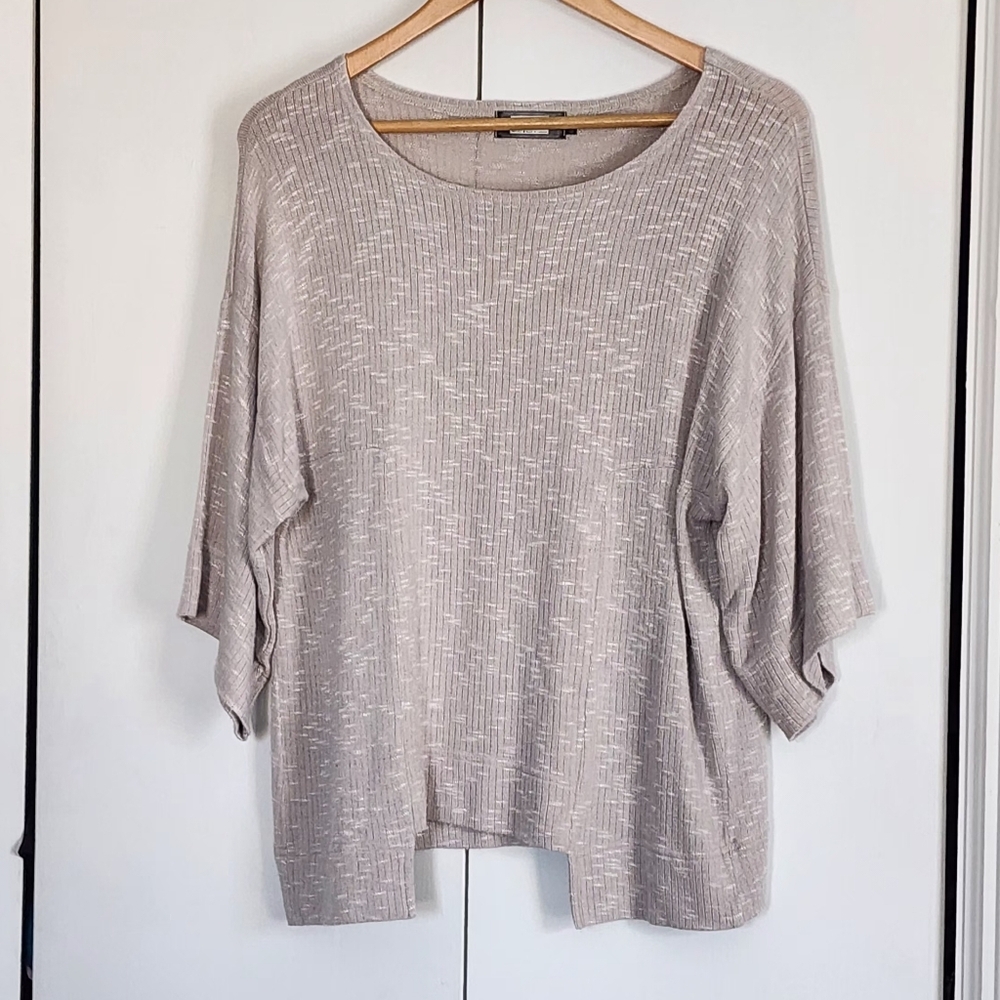 Sympli Light Gray Textured Knit Top